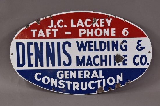 Dennis Welding & Machine Porcelain Sign