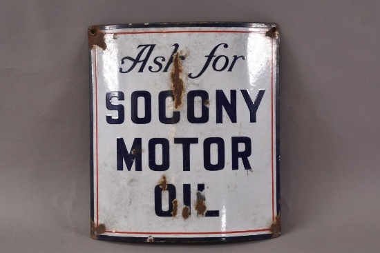 Ask for Socony Motor Oil Porcelain Sign