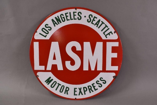 Lasme Motor Express LA & Seattle Porcelain Sign