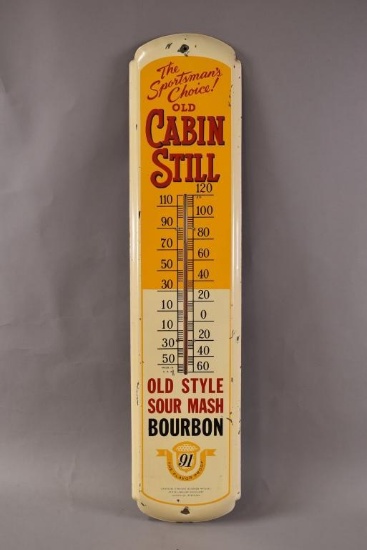 Old Cabin Still Bourbon Metal Thermometer