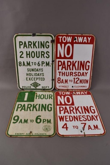 3-No Parking Porcelain Signs