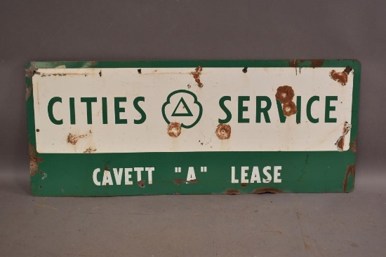 Cities Service w/logo Lease Porcelain Sign