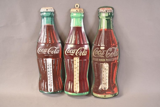 3-Coca-Cola Bottle Thermometers