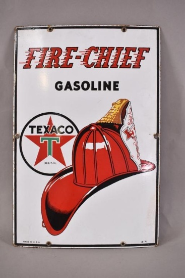 Texaco (white-T) Fire Chief Gasoline SIgn