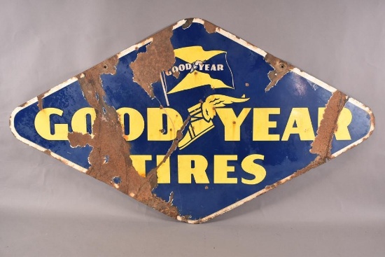 Goodyear Tires w/ Both Logo Porcelain Sign