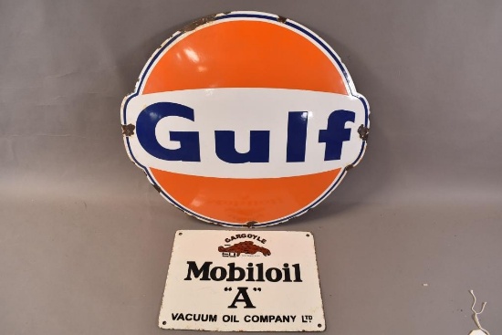 Reproduction Gulf & Mobiloil Sign