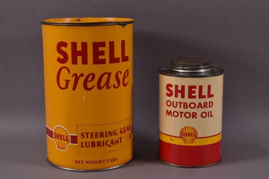 Shell Outboard & Grease Metal Can