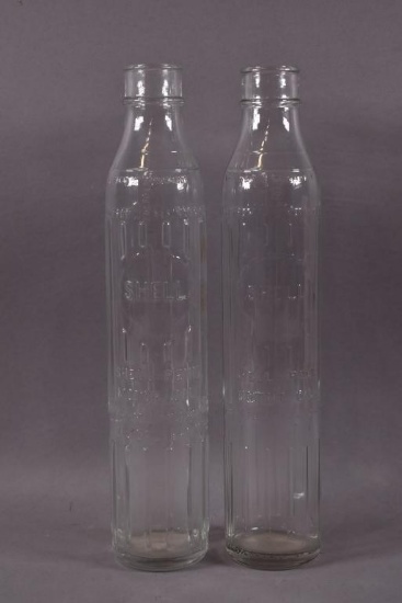 2-Shell Motor Oil Tall Bottles