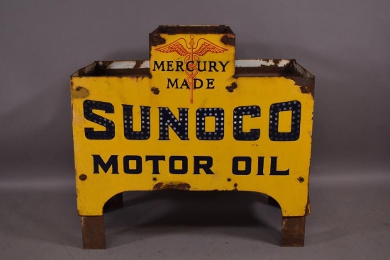 Sunoco Motor Oil Mercury Made 16-Bottle Rack
