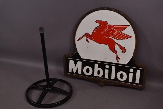 Mobiloil w/ Pegasus (west coast) Curb Sign