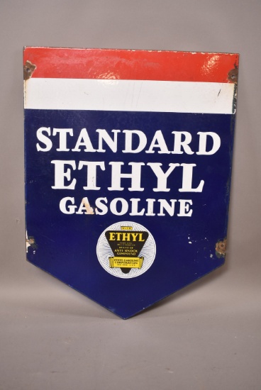 Standard Ethyl Gasoline w/logo Porcelain Sign