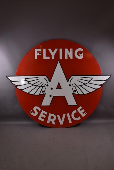Rare Flying A w/Logo Original Neon Porcelain Sign