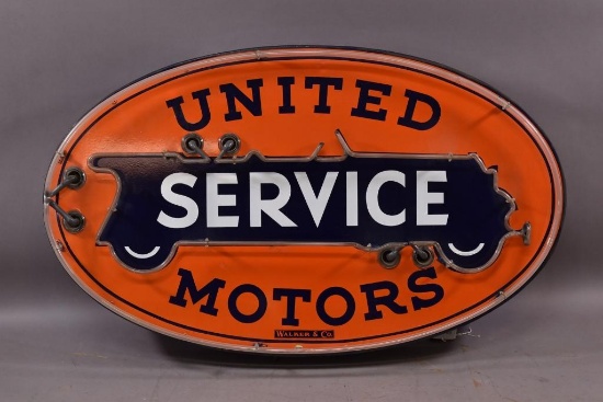 United Motor Service Neon Porcelain Sign (TAC)