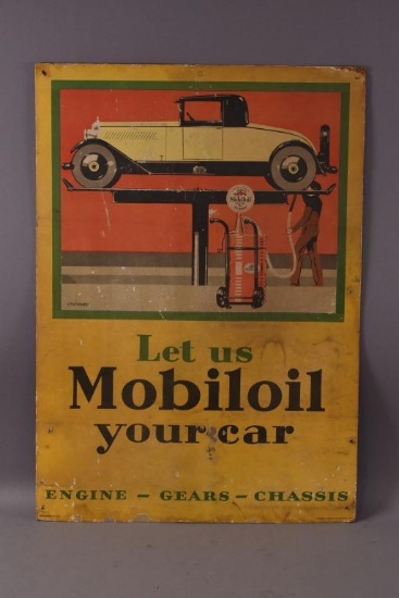 Let Us Mobiloil Your Car Cardboard Sign (TAC)