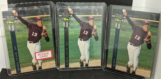 Lot of 3 1992 Classic Derek Jeter MLB Baseball Rookie Cards All NrMint