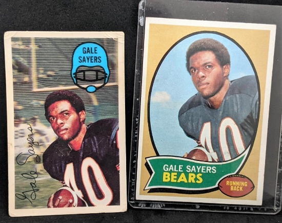 1970 Topps & Kelloggs Gale Sayers NFL Football Cards Very Good & Poor