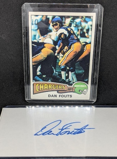1975 Dan Fouts Topps Rookie Card Clean w/ Autographed Index Card