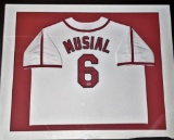 Stan Musial Autographed Framed Jersey PSA DNA Authentic