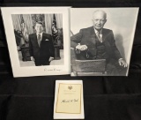 Gerald Ford Auto w/ Ronald Regan & Dwight D. Eisenhower 8 x10 Photos USA President