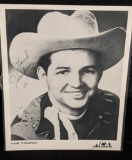 Hank Thompson Autographed 8x10 Black & White Photograph Country Western Music