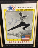 Autographed Dick Button USA Ice Skating Olympic Champion Sports Card