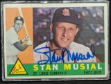 1960 Topps Stan Musial Autographed MLB Baseball Card St. Louis Cardinals
