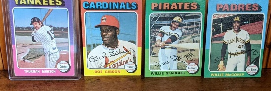 Lot of 4 1975 Topps MLB Stars Munson McCovey Gibson & Stargel