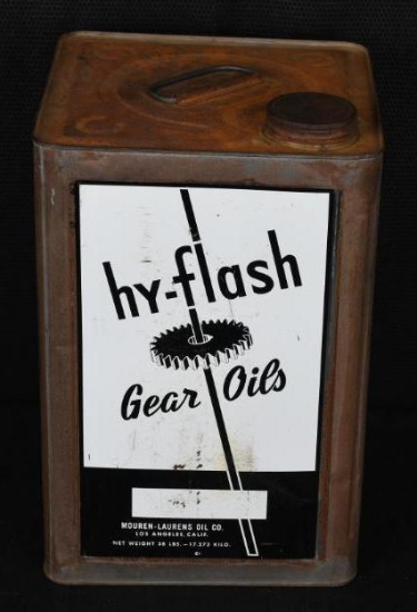 Hy-Flash Gear Oils Five Gallon Square Metal Can