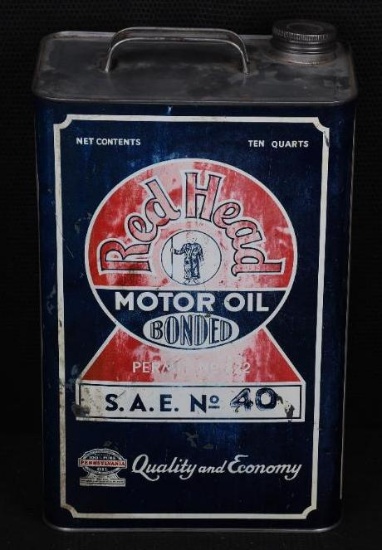 Red Head Motor Oil Bonded 10 Quart Metal Can