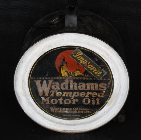 Wadham's Tempered Motor Oil Five Gallon Rocker Can