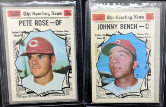 1970 Topps Pete Rose & Johhny Bench MLB Baseball Cards