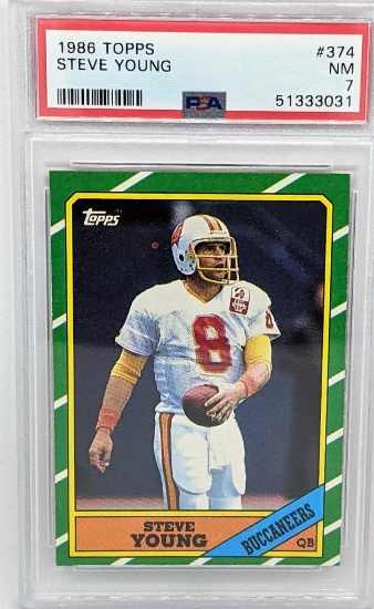 1986 Topps Steve Young NFL Rookie Card PSA 7 NEARMINT Beauty!