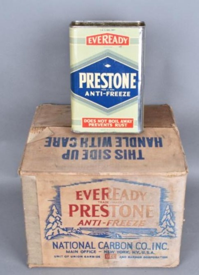 6-Eveready Prestone Anti-Freeze One Gallon Cans in Box