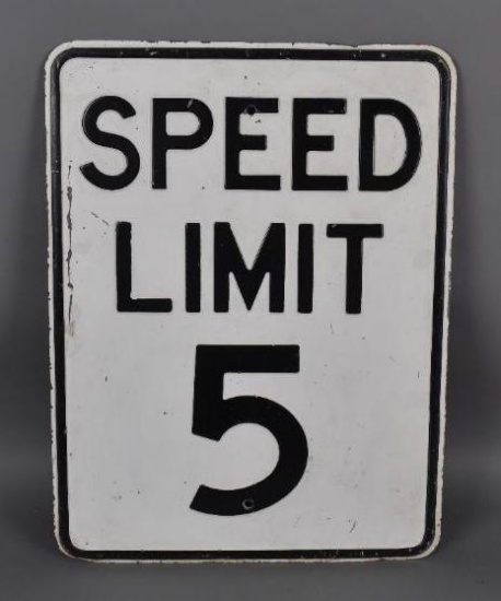 Speed Limit 5 Metal Road Sign