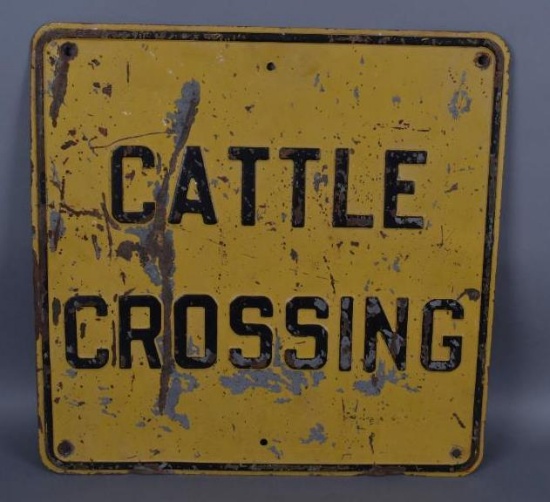 Cattle Crossing Metal Road Sign