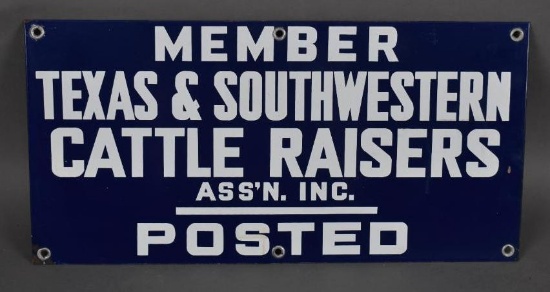 Member Texas & Southwestern Cattle Raiser Porcelain Sign