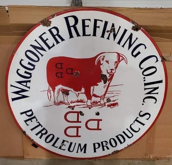 Waggonner Refining Co. Porcelain Sign