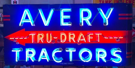 Avery "Tru-Draft" Tractors Porcelain Neon Sign