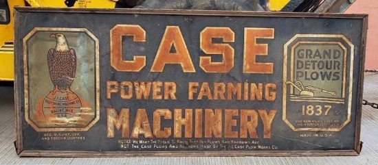 Case Power Farming Machinery "Grand Detour Plows" Smaltz Sign