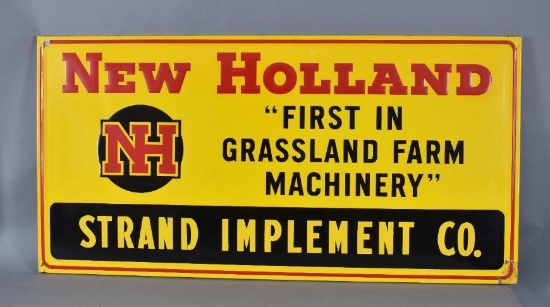 New Holland "First in Grassland Farm Machinery" Metal Sign