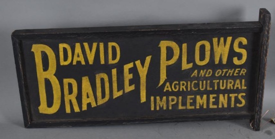 David Bradley Plows & Implements Smaltz Wood Flange Sign
