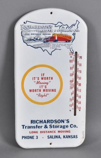 Richardson's Transfer & Storage Co. Metal Thermometer