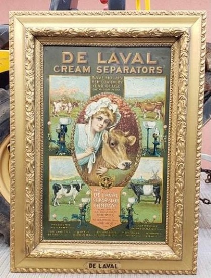 De Laval Cream Separators Metal Lithograph Sign