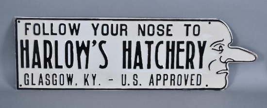 Harlow's Hatchery (Face) Metal Sign