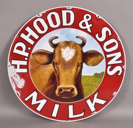 H.P. Hood & Sons Milk w/Logo Porcelain Sign