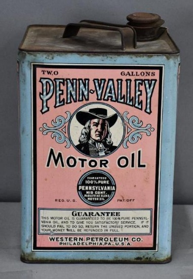 Penn-Valley Motor Oil w/Logo Two-Gallon Metal Can