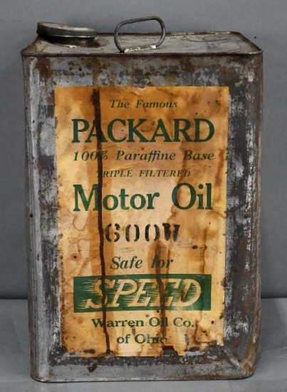Packard Motor Oil "Speed" Five Gallon Square Metal Can