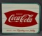Drink Coca-Cola w/Fishtail Logo Metal Flange Sign