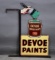 Devoe Paints w/Can, Brush & Hand Porcelain Sign