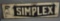 Simplex w/Pointing Hand Wood Smaltz Sign